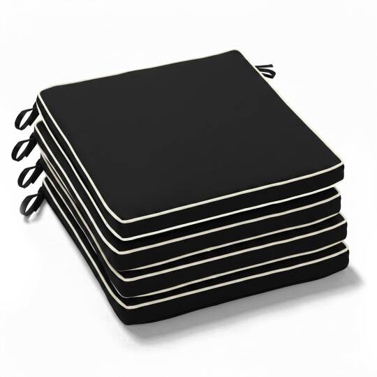 Set von 4 einfarbigen Außenstuhlkissen 40 x 40 cm | Oviala