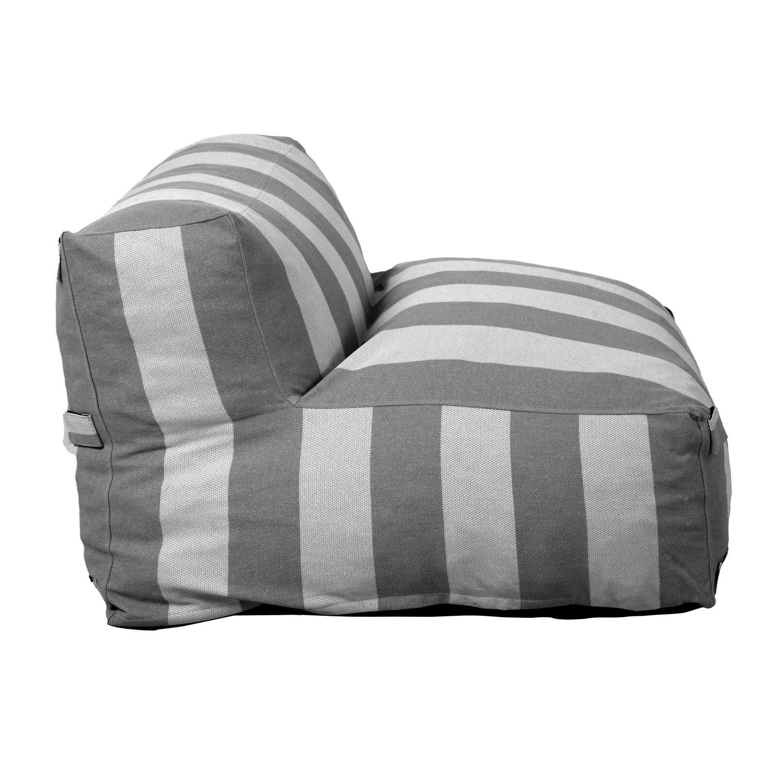 Modulare Gartenmöbel für 2 Personen bestehend aus 2 gestreiften Sesseln 