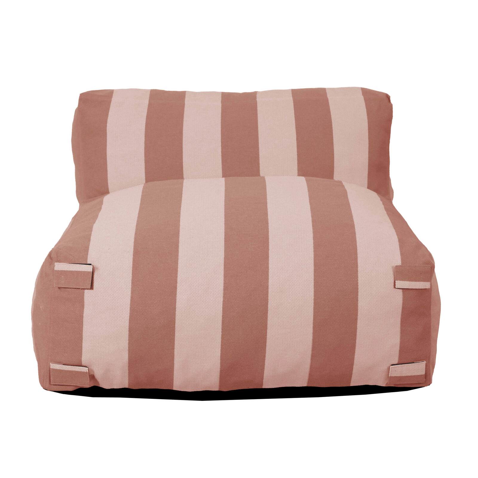 Modulare Gartenmöbel für 2 Personen bestehend aus 2 gestreiften Sesseln 