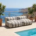 Modulare Gartenmöbel für 2 Personen bestehend aus 2 gestreiften Sesseln  - Lifestyle