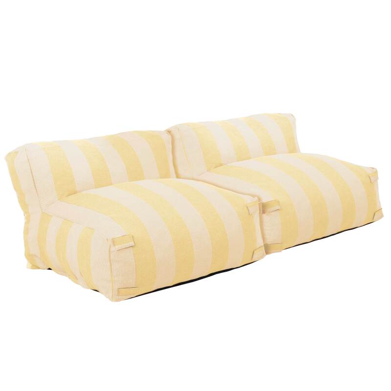 Modulare Gartenmöbel für 2 Personen bestehend aus 2 gestreiften Sesseln 