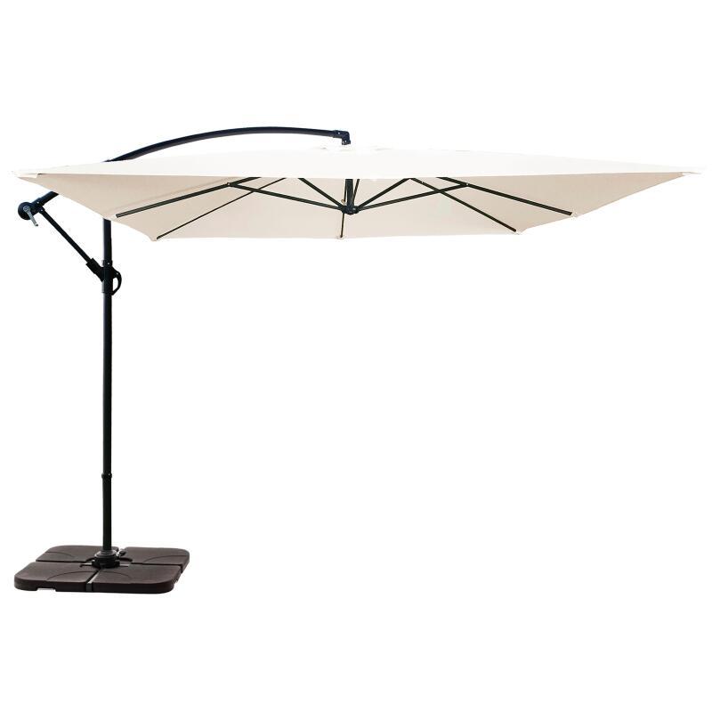 Ampelschirm 3x3 m quadratisch und 4 befüllbare Ballastplatten