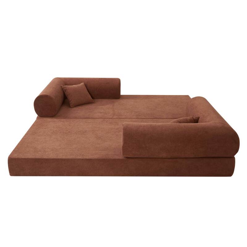 Schlafsofa 2-Sitzer aus Stoff mit modularen Kissen (6/7)
