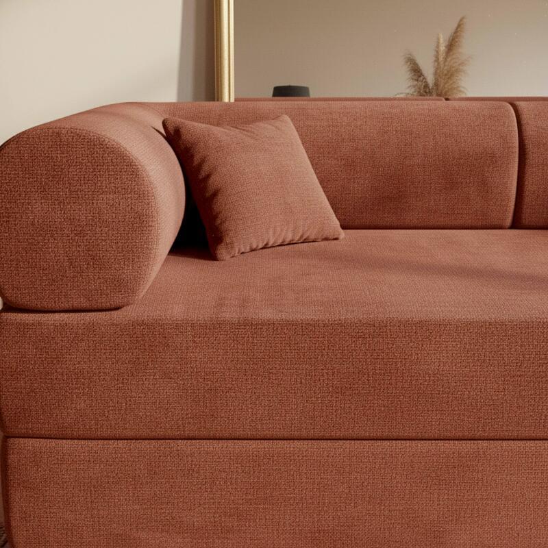 Schlafsofa 2-Sitzer aus Stoff mit modularen Kissen (3/7)