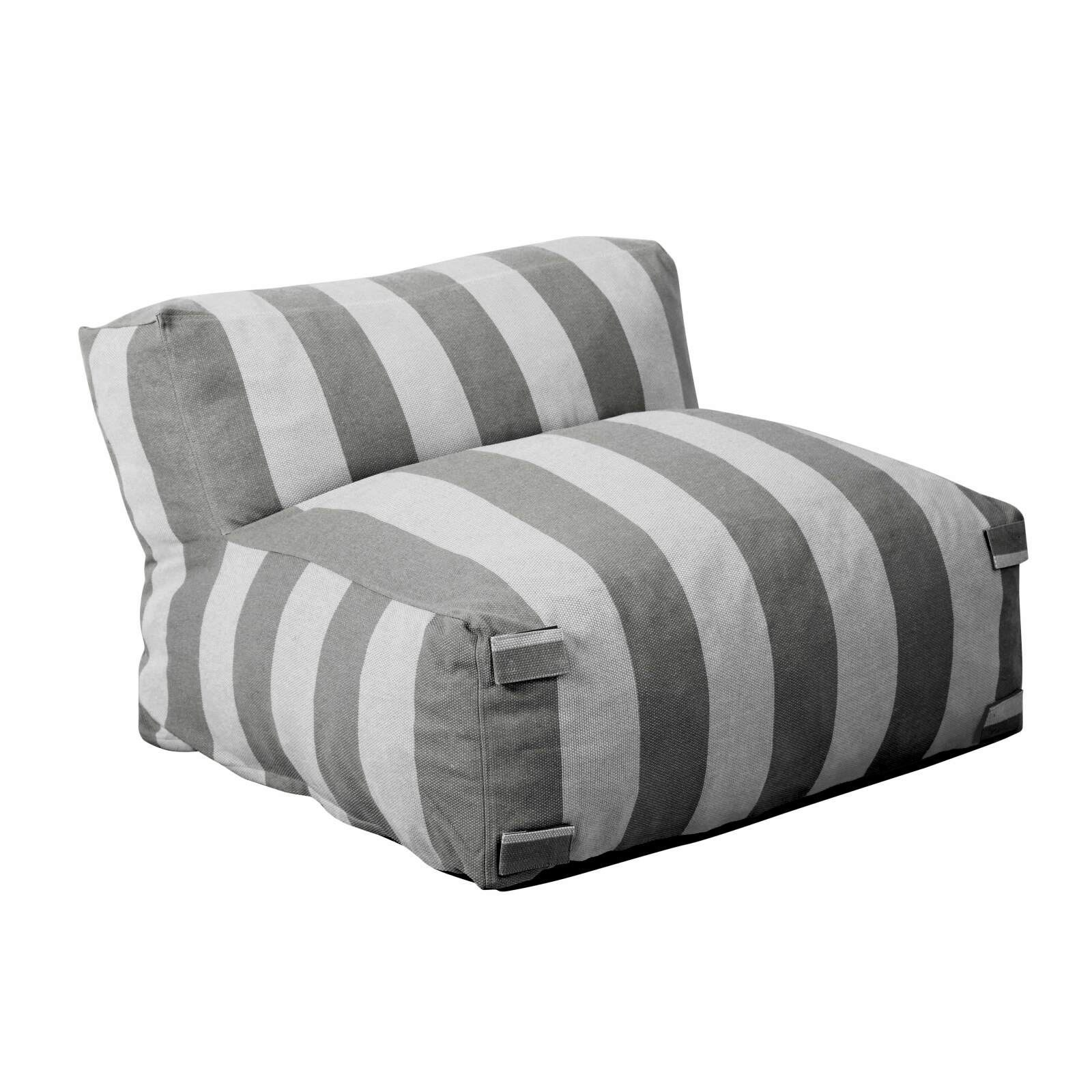 Modulare Gartenmöbel, gestreift für 4 Personen bestehend aus 3 Sesseln und 1 Sitzsack