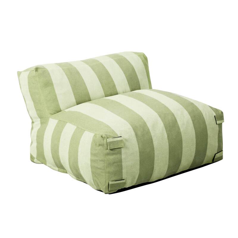 Modulare Gartenmöbel, gestreift für 4 Personen bestehend aus 3 Sesseln und 1 Sitzsack (4/6)