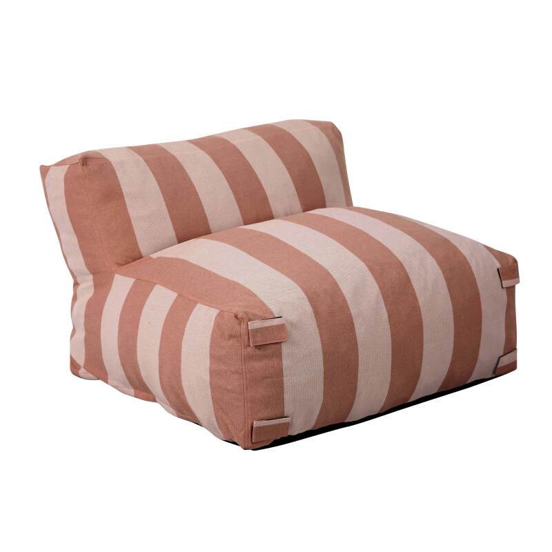 Modulare Gartenmöbel, gestreift für 4 Personen bestehend aus 3 Sesseln und 1 Sitzsack (4/6)