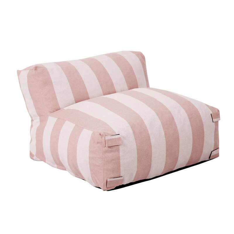 Modulare Gartenmöbel, gestreift für 4 Personen bestehend aus 3 Sesseln und 1 Sitzsack (4/6)