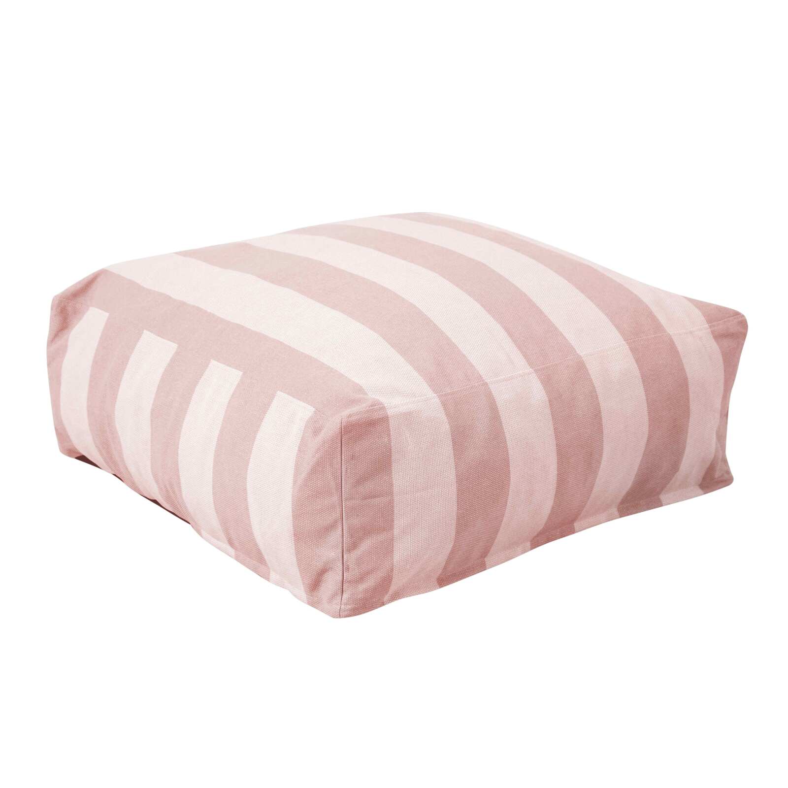 Modulare Gartenmöbel, gestreift für 4 Personen bestehend aus 3 Sesseln und 1 Sitzsack