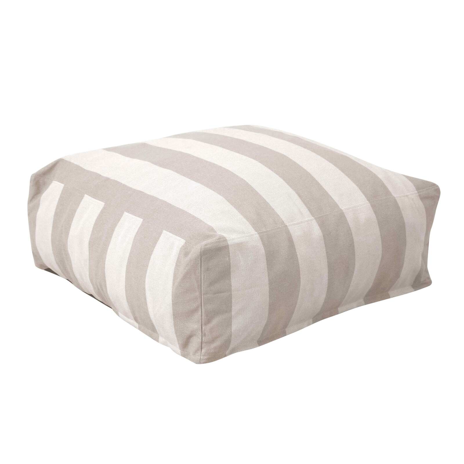 Modulare Gartenmöbel, gestreift für 4 Personen bestehend aus 3 Sesseln und 1 Sitzsack