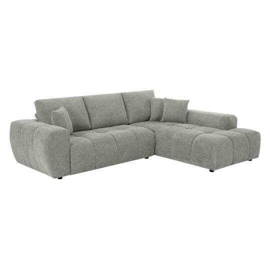 Ecksofa 3-Sitzer aus Stoff mit Chaiselongue rechts und Kissen | Oviala