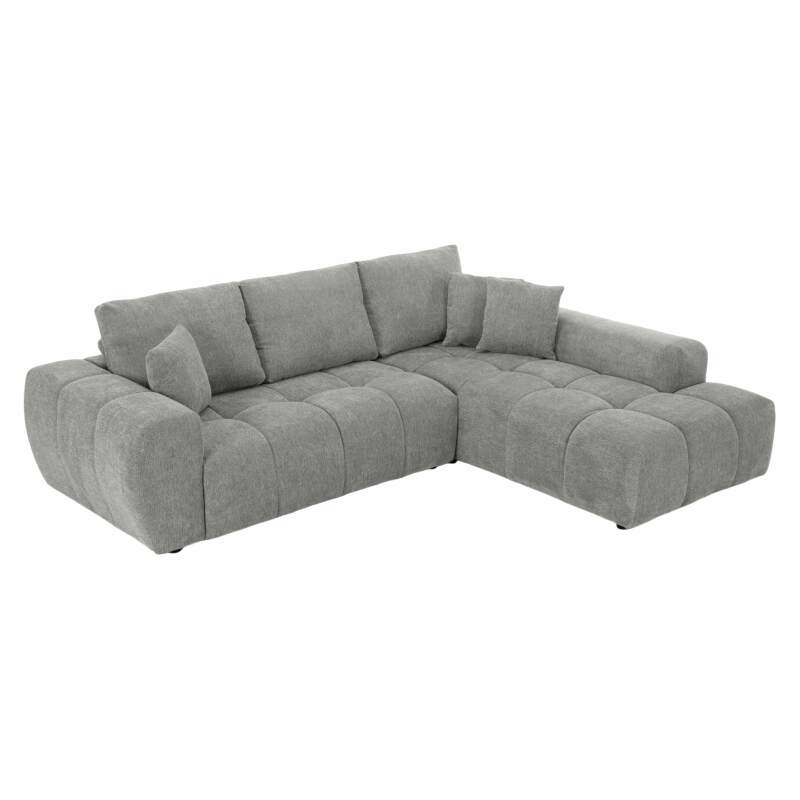 Ecksofa 3-Sitzer aus Stoff mit Chaiselongue rechts und Kissen (8/9)