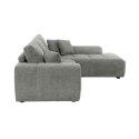 Ecksofa 3-Sitzer aus Stoff mit Chaiselongue rechts und Kissen
