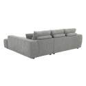 Ecksofa 3-Sitzer aus Stoff mit Chaiselongue rechts und Kissen