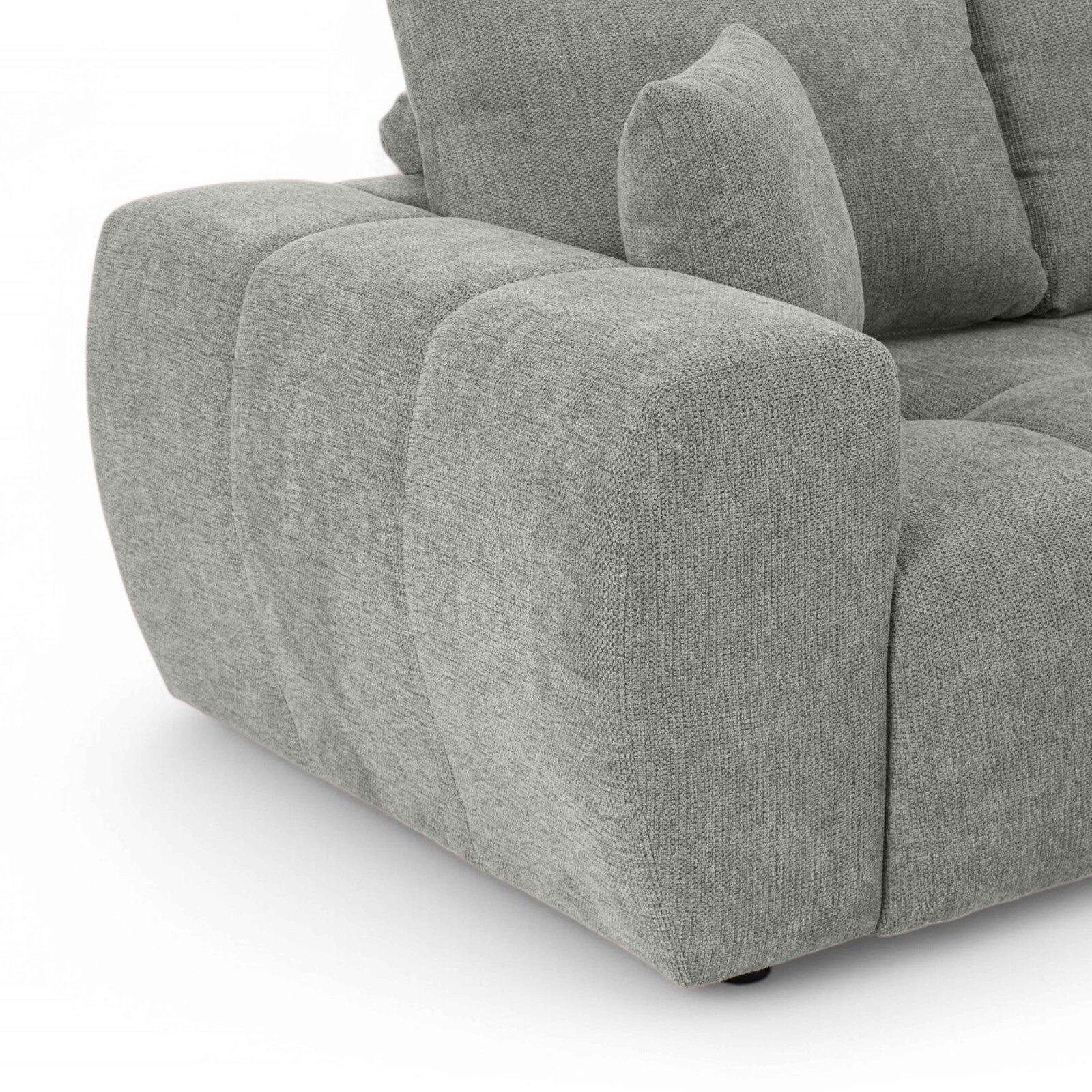 Ecksofa 3-Sitzer aus Stoff mit Chaiselongue rechts und Kissen