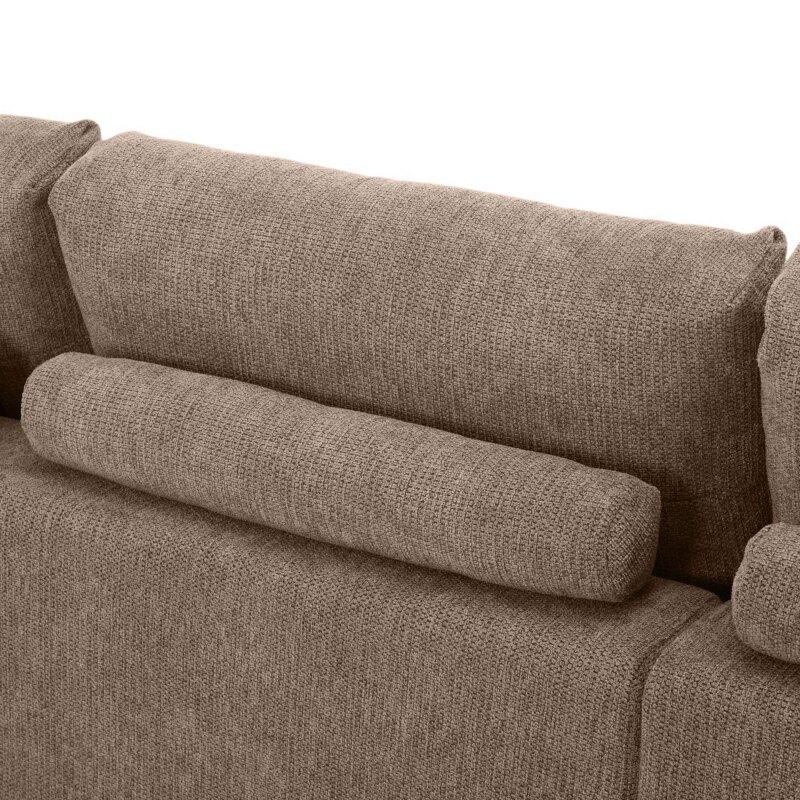 Ecksofa 3-Sitzer aus Stoff mit Chaiselongue rechts und Kissen (5/8)