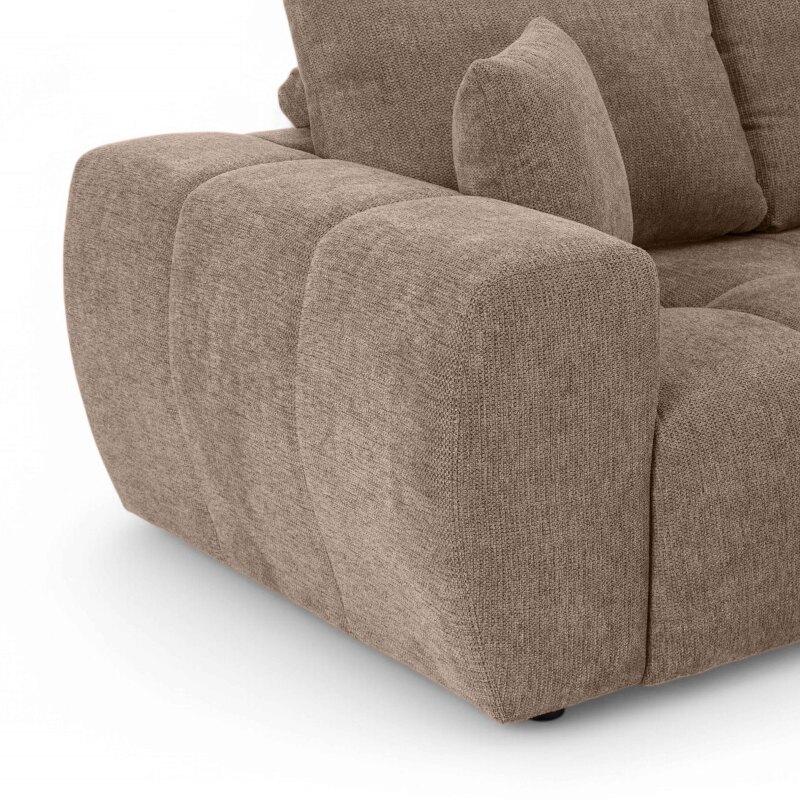 Ecksofa 3-Sitzer aus Stoff mit Chaiselongue rechts und Kissen (6/8)