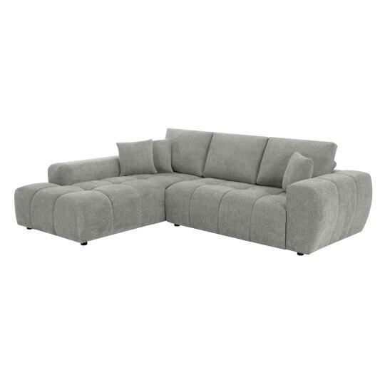 Ecksofa 3-Sitzer aus Stoff mit Chaiselongue links und Kissen | Oviala