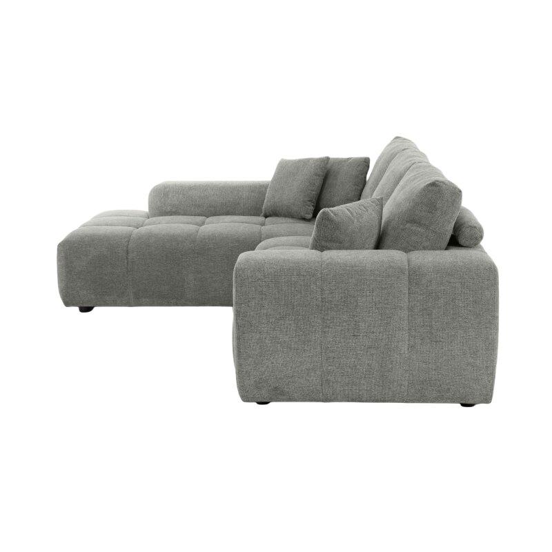 Ecksofa 3-Sitzer aus Stoff mit Chaiselongue links und Kissen (5/9)