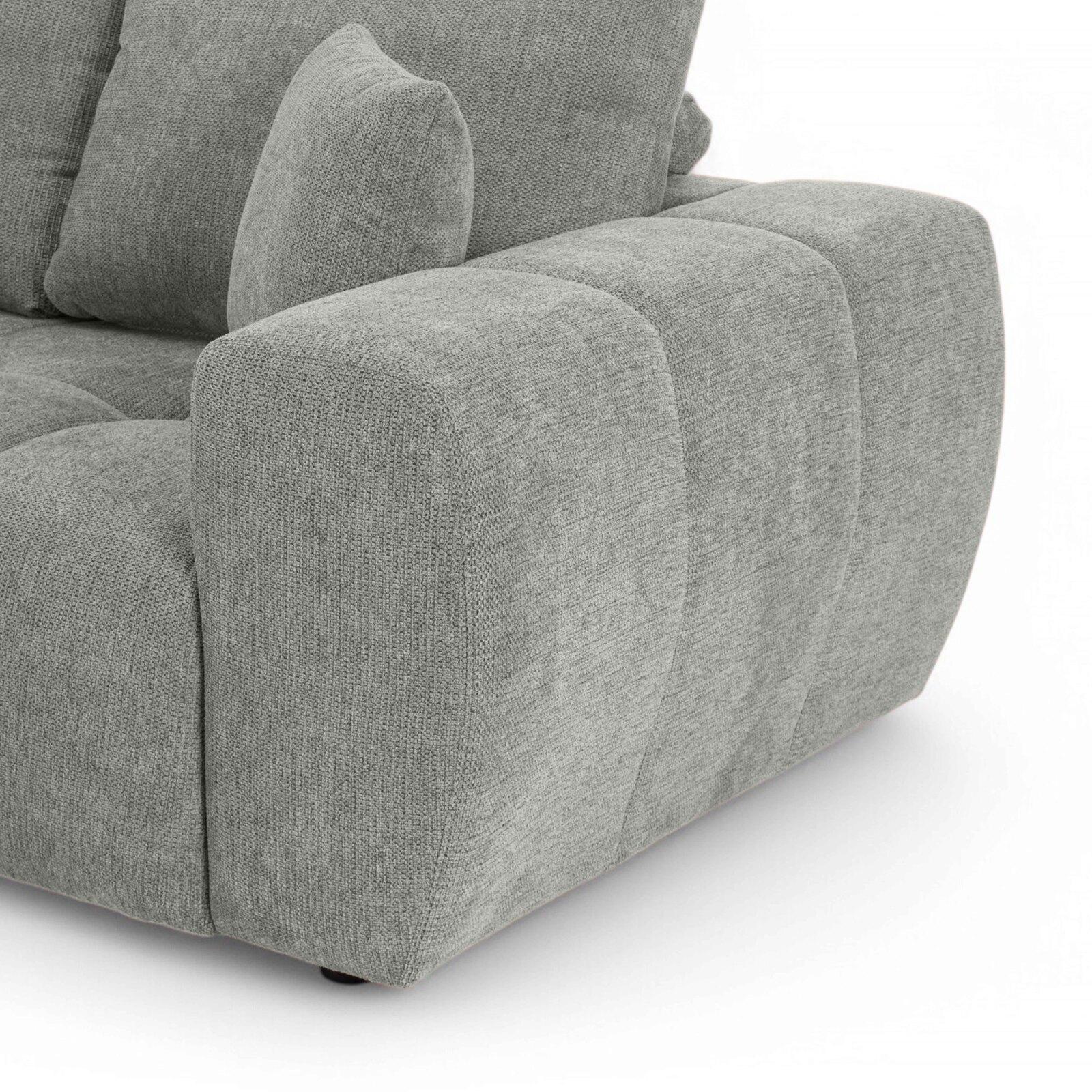 Ecksofa 3-Sitzer aus Stoff mit Chaiselongue links und Kissen