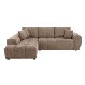 Ecksofa 3-Sitzer aus Stoff mit Chaiselongue links und Kissen