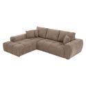 Ecksofa 3-Sitzer aus Stoff mit Chaiselongue links und Kissen