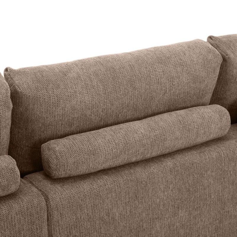 Ecksofa 3-Sitzer aus Stoff mit Chaiselongue links und Kissen (5/8)