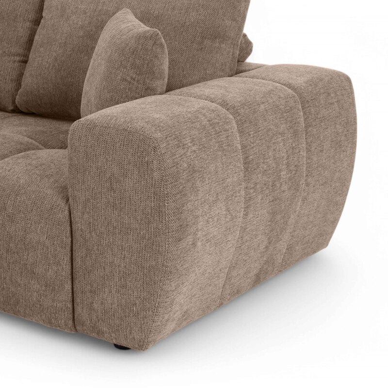 Ecksofa 3-Sitzer aus Stoff mit Chaiselongue links und Kissen (6/8)