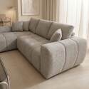 Ecksofa 3-Sitzer aus Stoff mit Chaiselongue links und Kissen