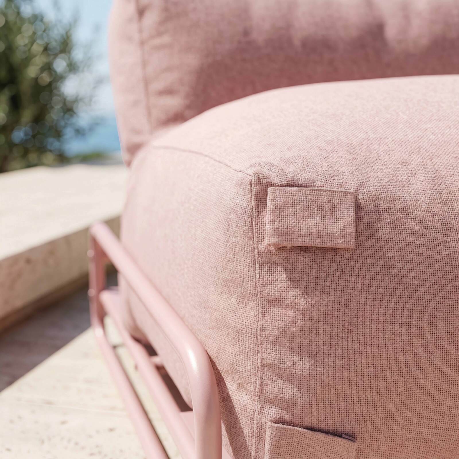 Sessel für modulare Outdoor-Sofa mit Gestell
