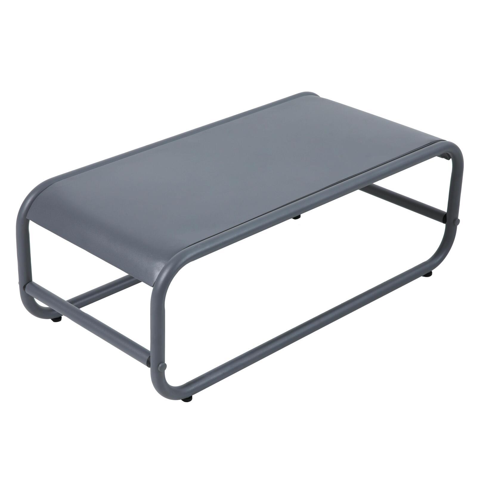 Garten Couchtisch rechteckig aus Metall 85x40x30 cm