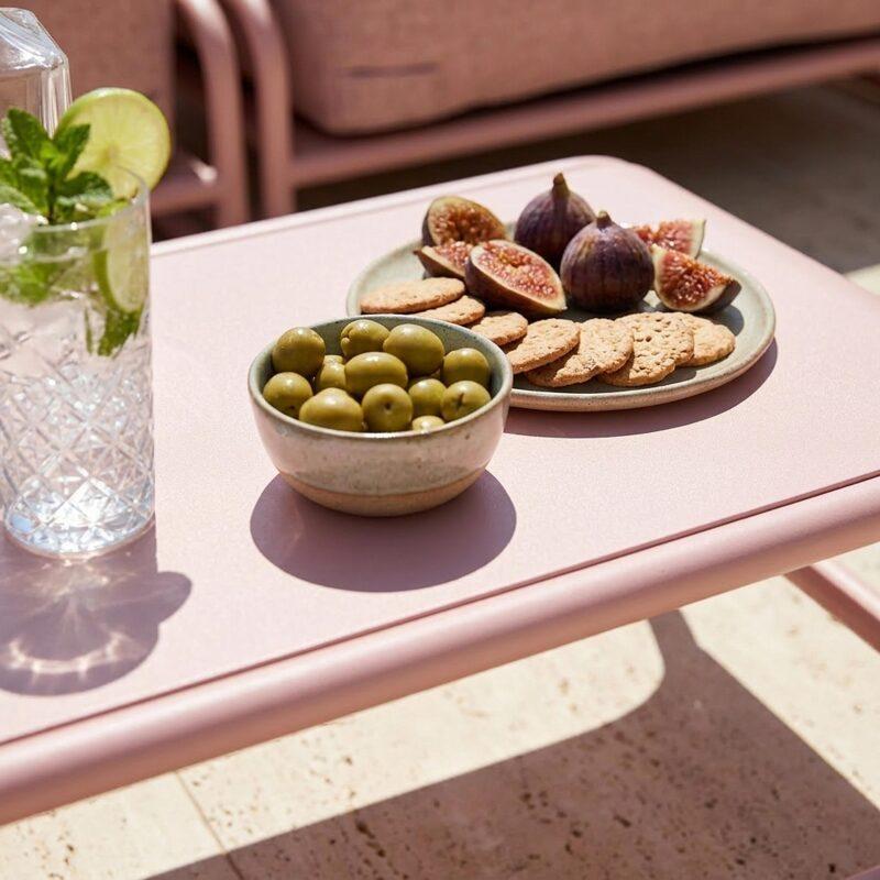 Garten Couchtisch rechteckig aus Metall 85x40x30 cm (2/7)