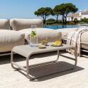 Garten Couchtisch rechteckig aus Metall 85x40x30 cm