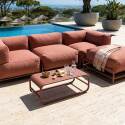 Garten Couchtisch rechteckig aus Metall 85x40x30 cm