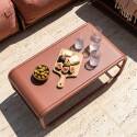 Garten Couchtisch rechteckig aus Metall 85x40x30 cm