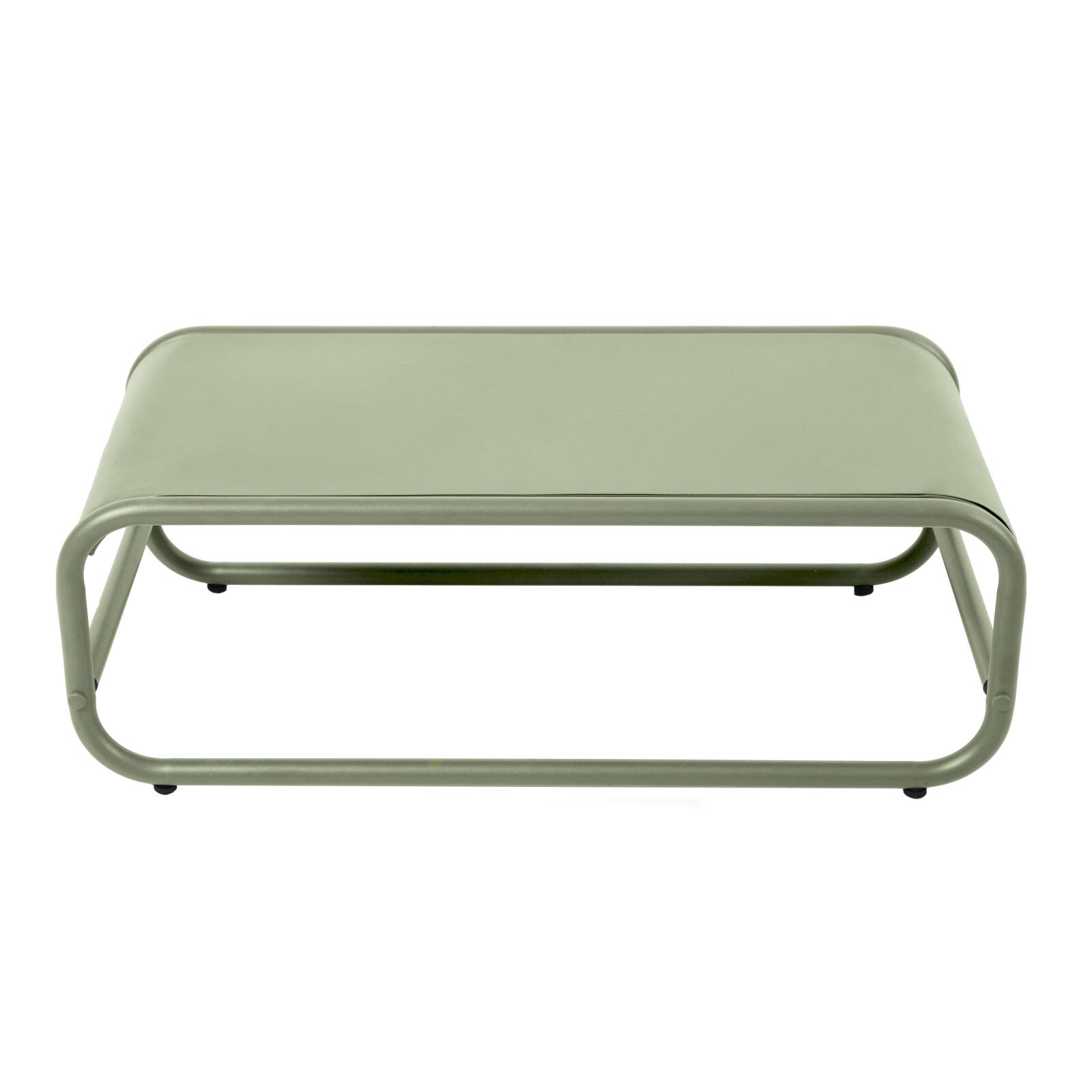 Garten Couchtisch rechteckig aus Metall 85x40x30 cm