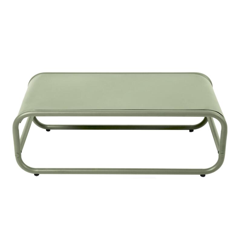 Garten Couchtisch rechteckig aus Metall 85x40x30 cm (4/7)