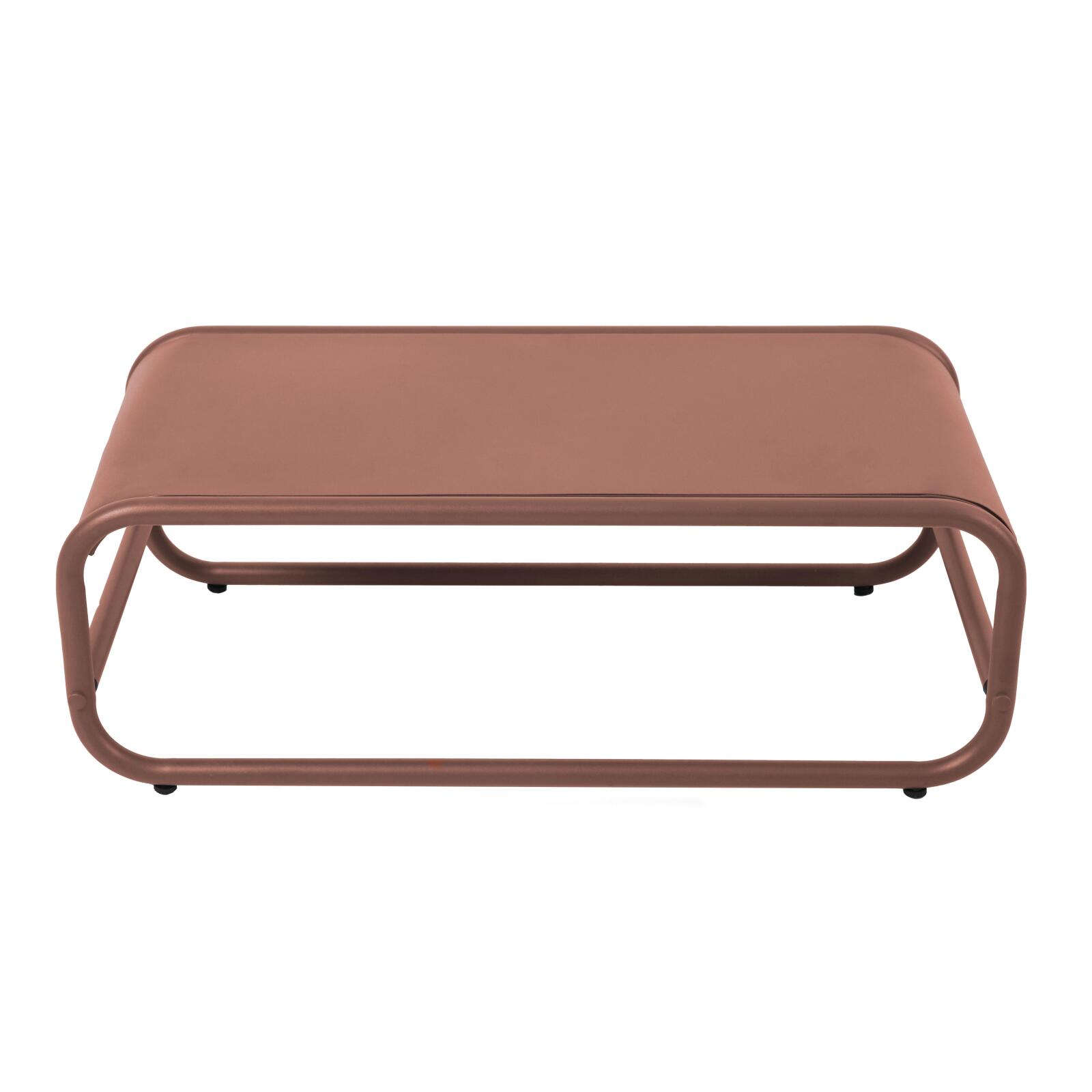 Garten Couchtisch rechteckig aus Metall 85x40x30 cm