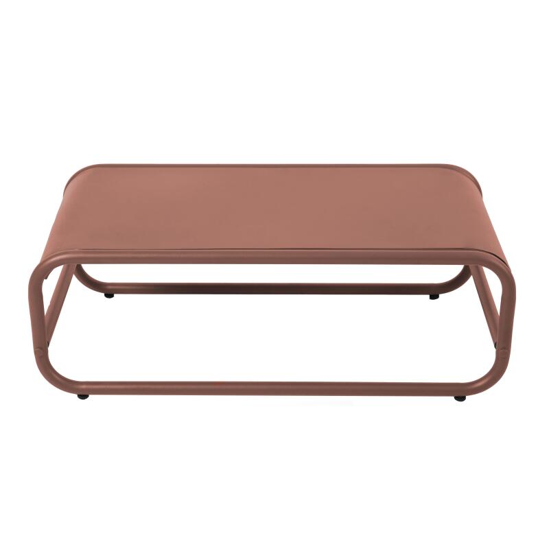 Garten Couchtisch rechteckig aus Metall 85x40x30 cm (4/7)