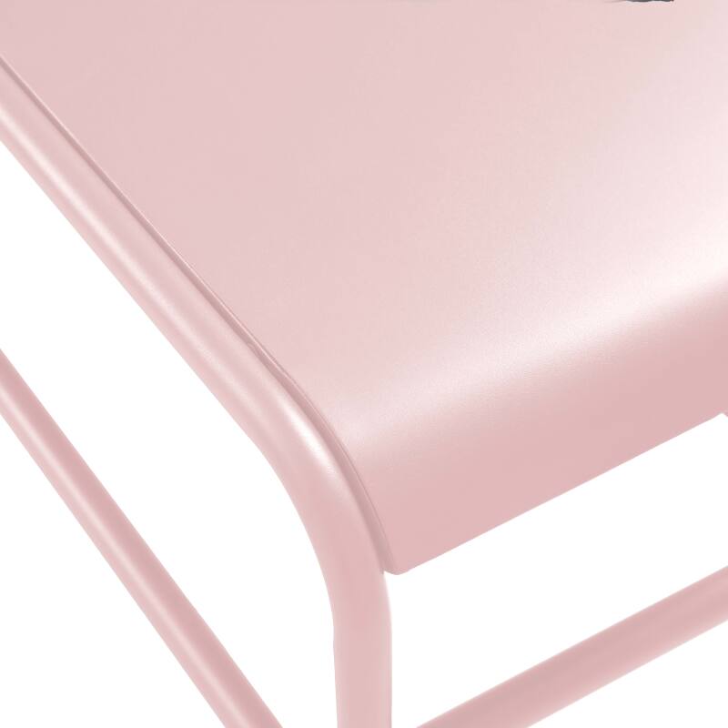 Garten Couchtisch rechteckig aus Metall 85x40x30 cm (6/7)