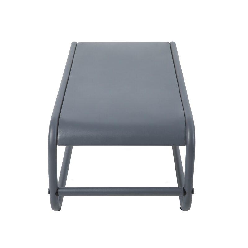 Garten Couchtisch rechteckig aus Metall 85x40x30 cm (5/7)