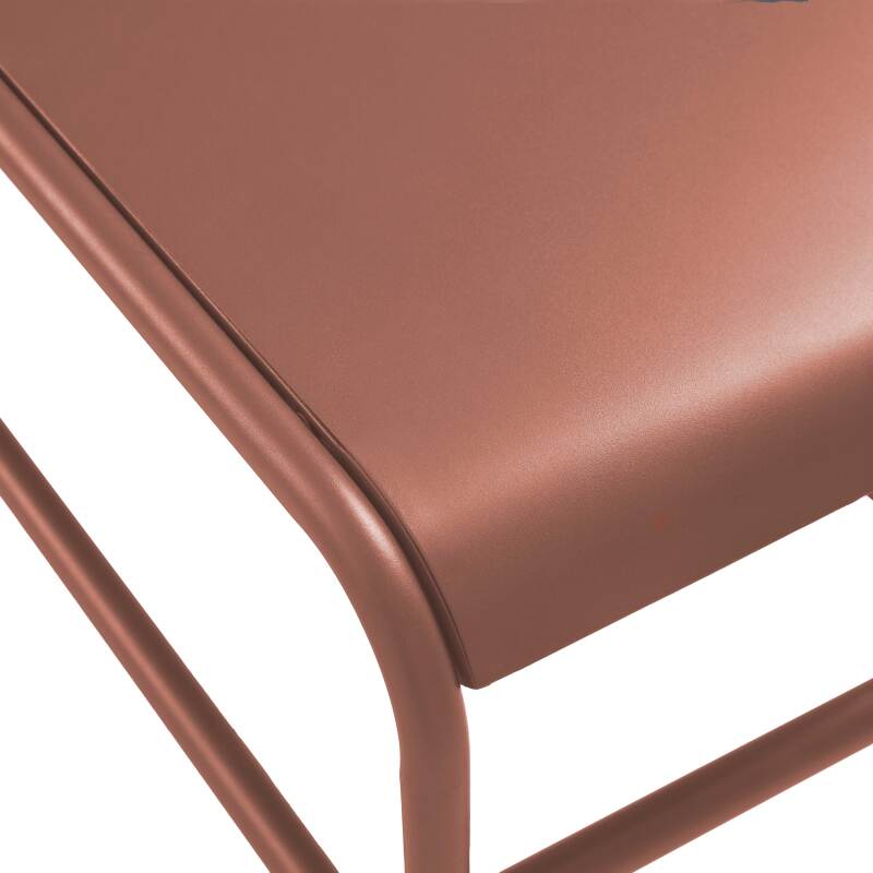 Garten Couchtisch rechteckig aus Metall 85x40x30 cm (6/7)
