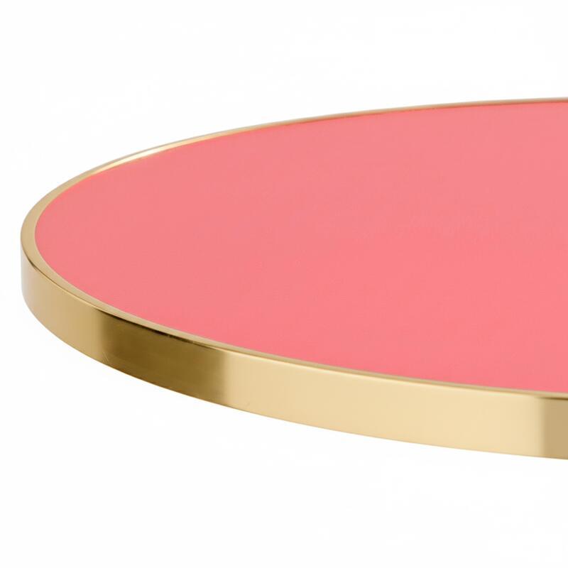 Tischplatte aus Sperrholz mit Laminatbeschichtung und Aluminiumkanten ⌀60 cm (3/6)