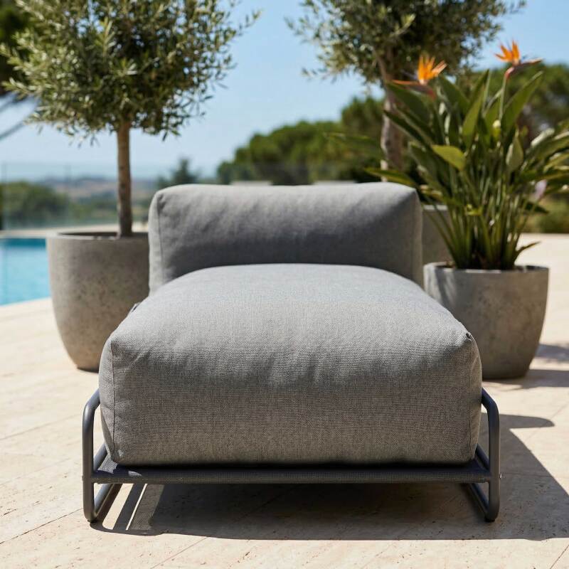 Chaiselongue für modulare Gartenmöbel mit Gestell (2/7)