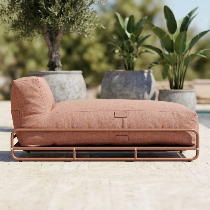 Chaiselongue für modulare Gartenmöbel mit Gestell (2/6)