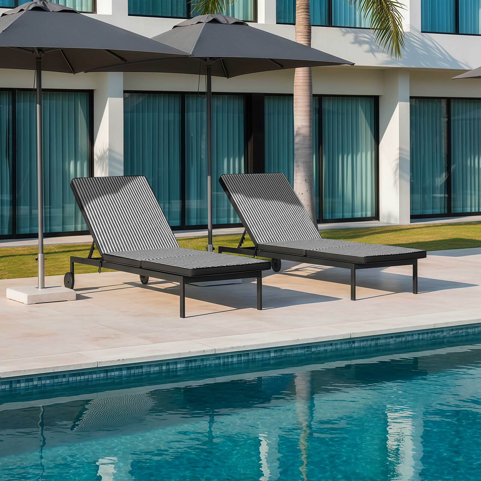 Outdoor-Kissen für Sonnenliege 186 x 53 cm - 2er-Set