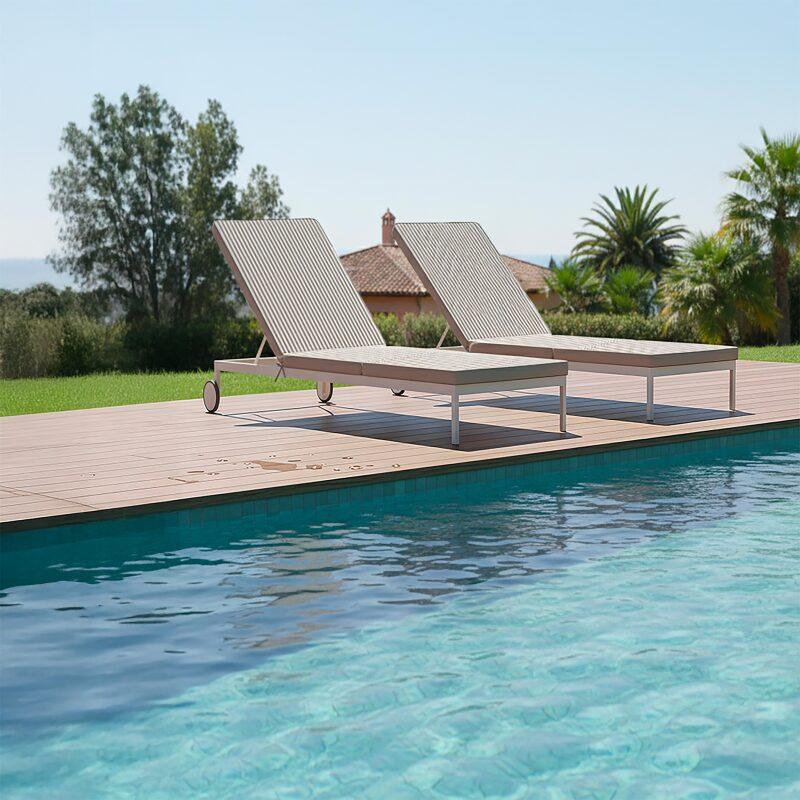 Outdoor-Kissen für Sonnenliege 186 x 53 cm - 2er-Set