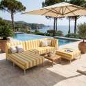 Sitzsack im gestreiften Design für ein modulares Outdoor-Sofa
