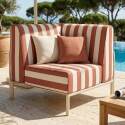 Ecksessel im gestreiften Design für modulare Outdoor-Sofa