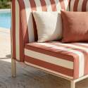 Ecksessel im gestreiften Design für modulare Outdoor-Sofa